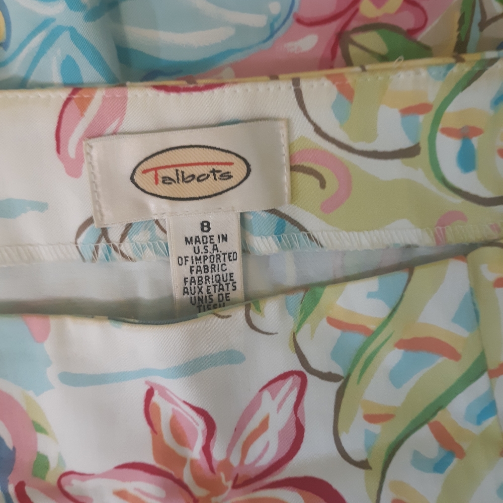 Talbots cotton Tropical Pencil skirt sz 8 *C4 - Picture 4 of 6